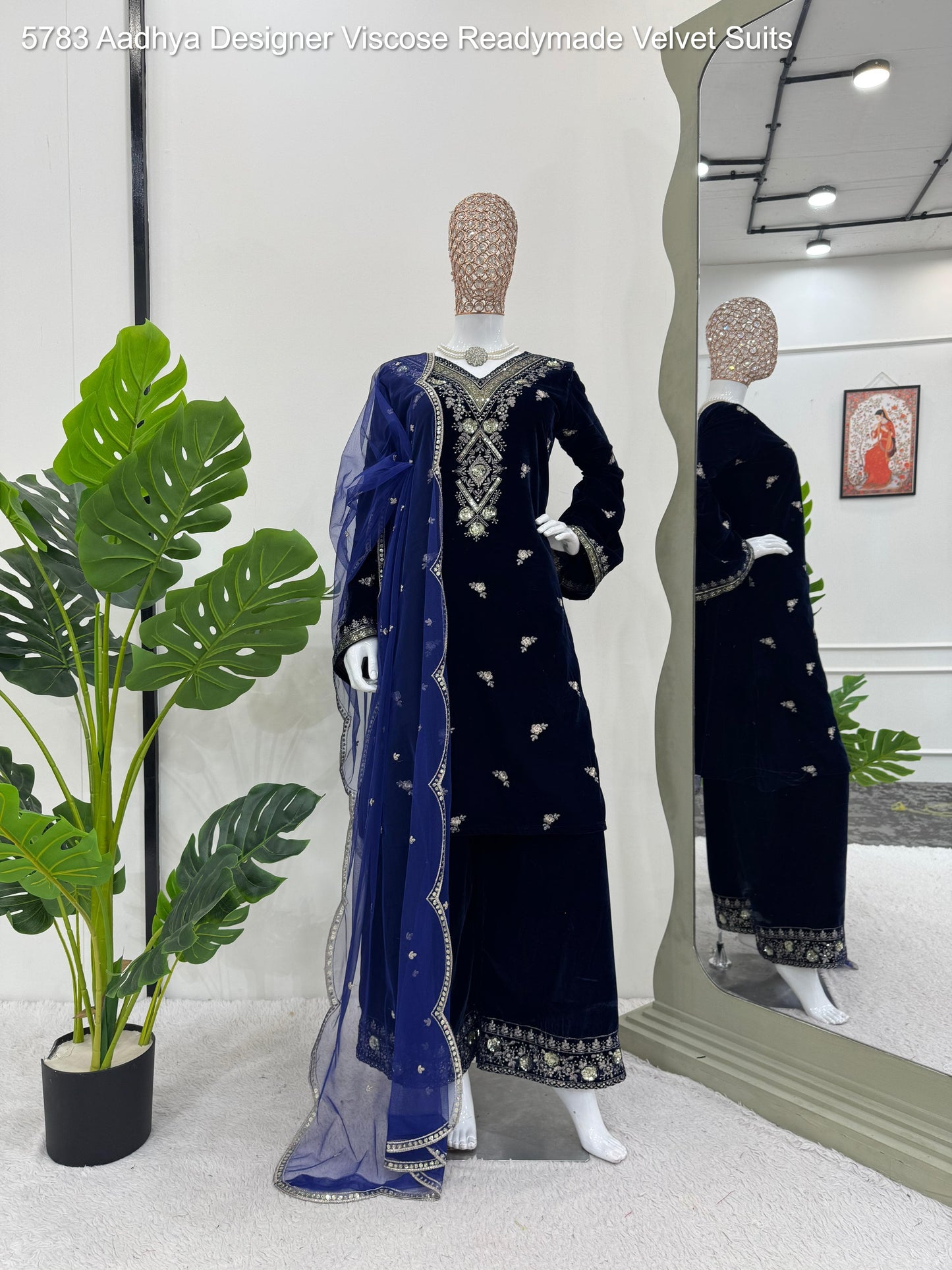 5783 Aadhya Designer Viscose Readymade Velvet Suits