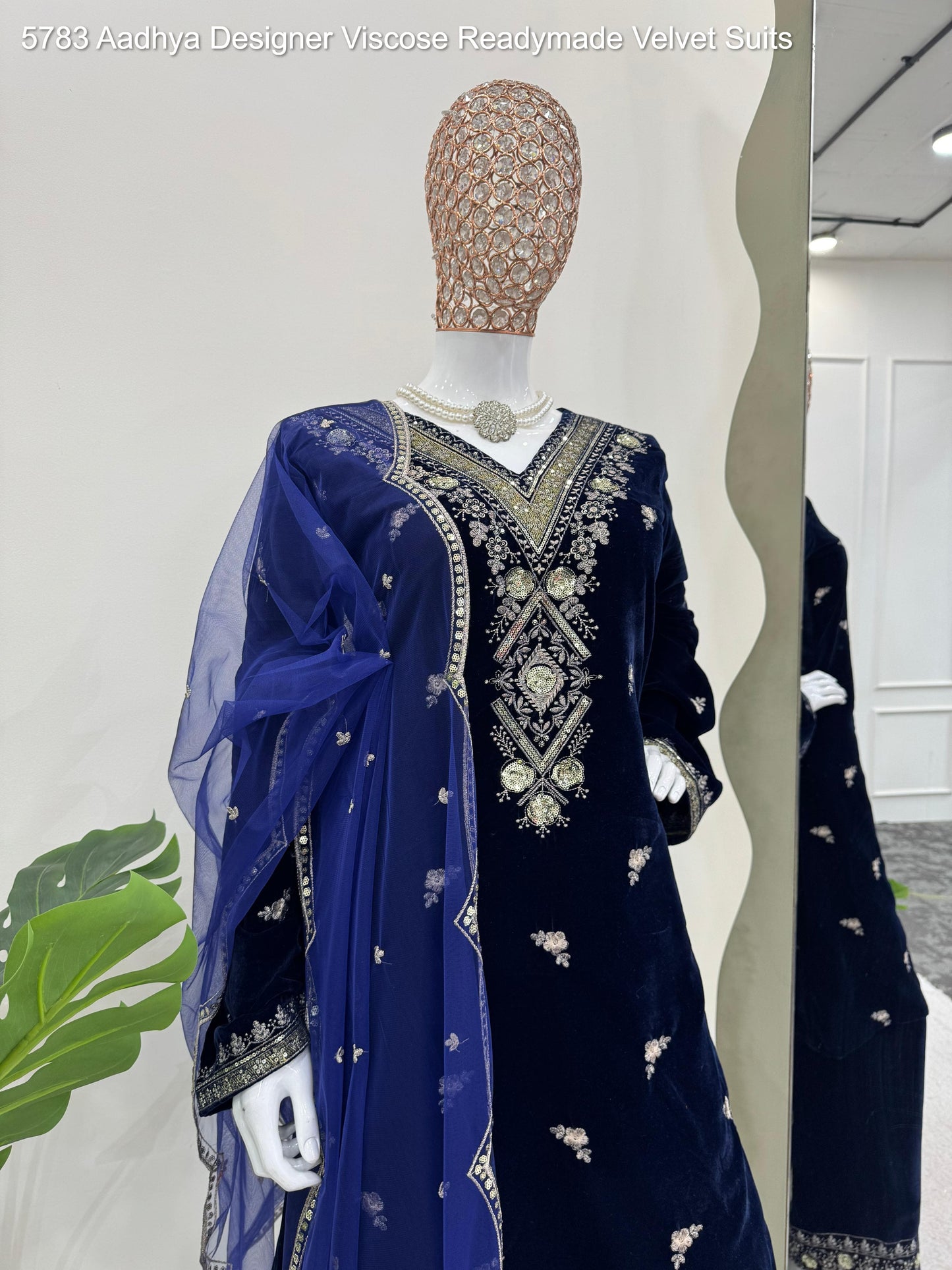 5783 Aadhya Designer Viscose Readymade Velvet Suits