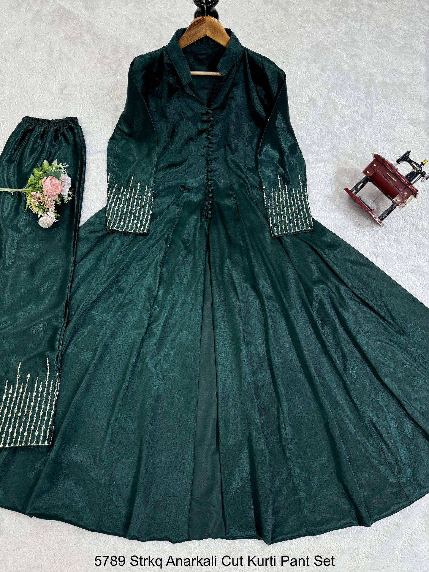 5789 Strkq Anarkali Cut Kurti Pant Set