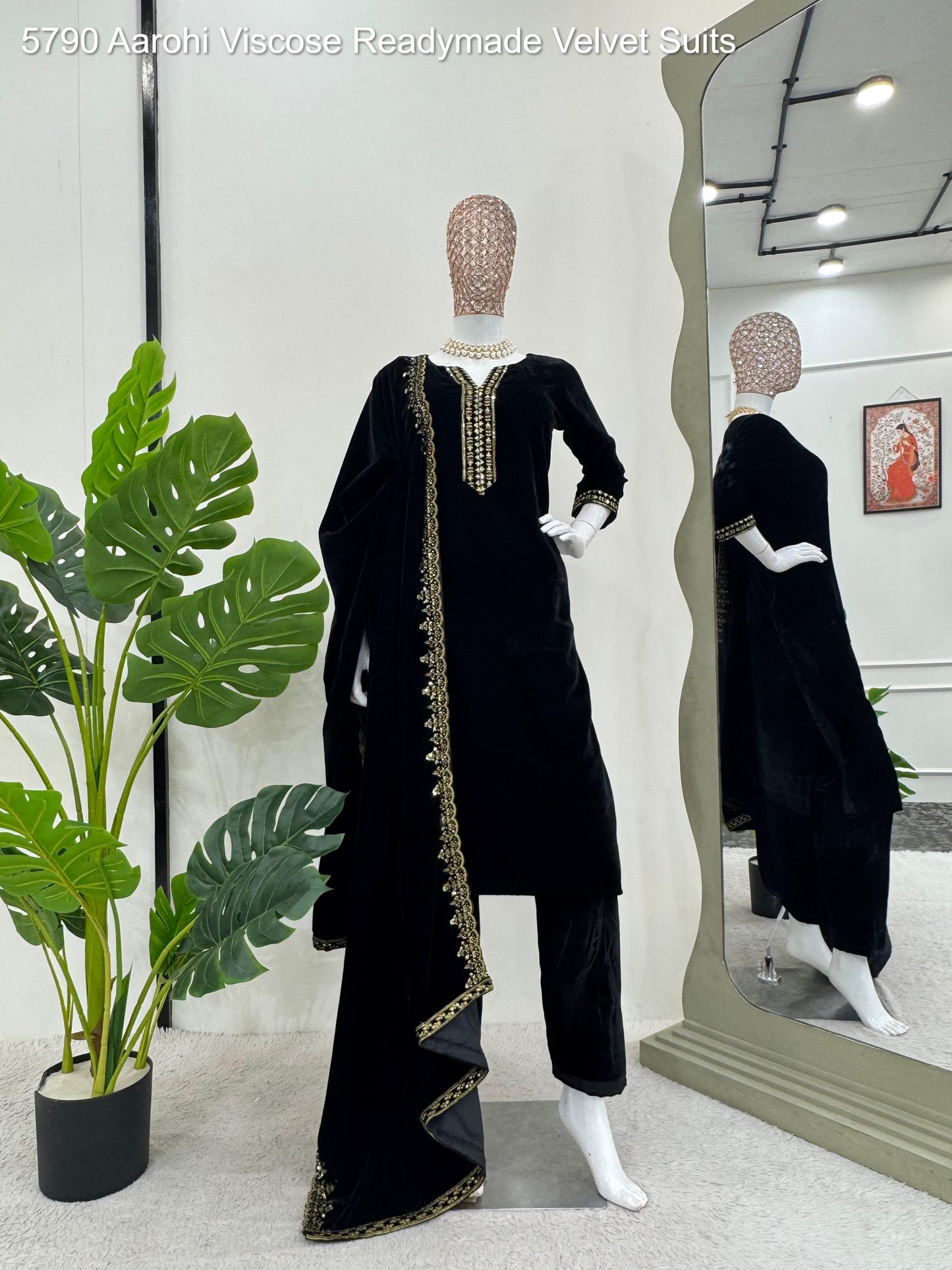 5790 Aarohi Viscose Readymade Velvet Suits