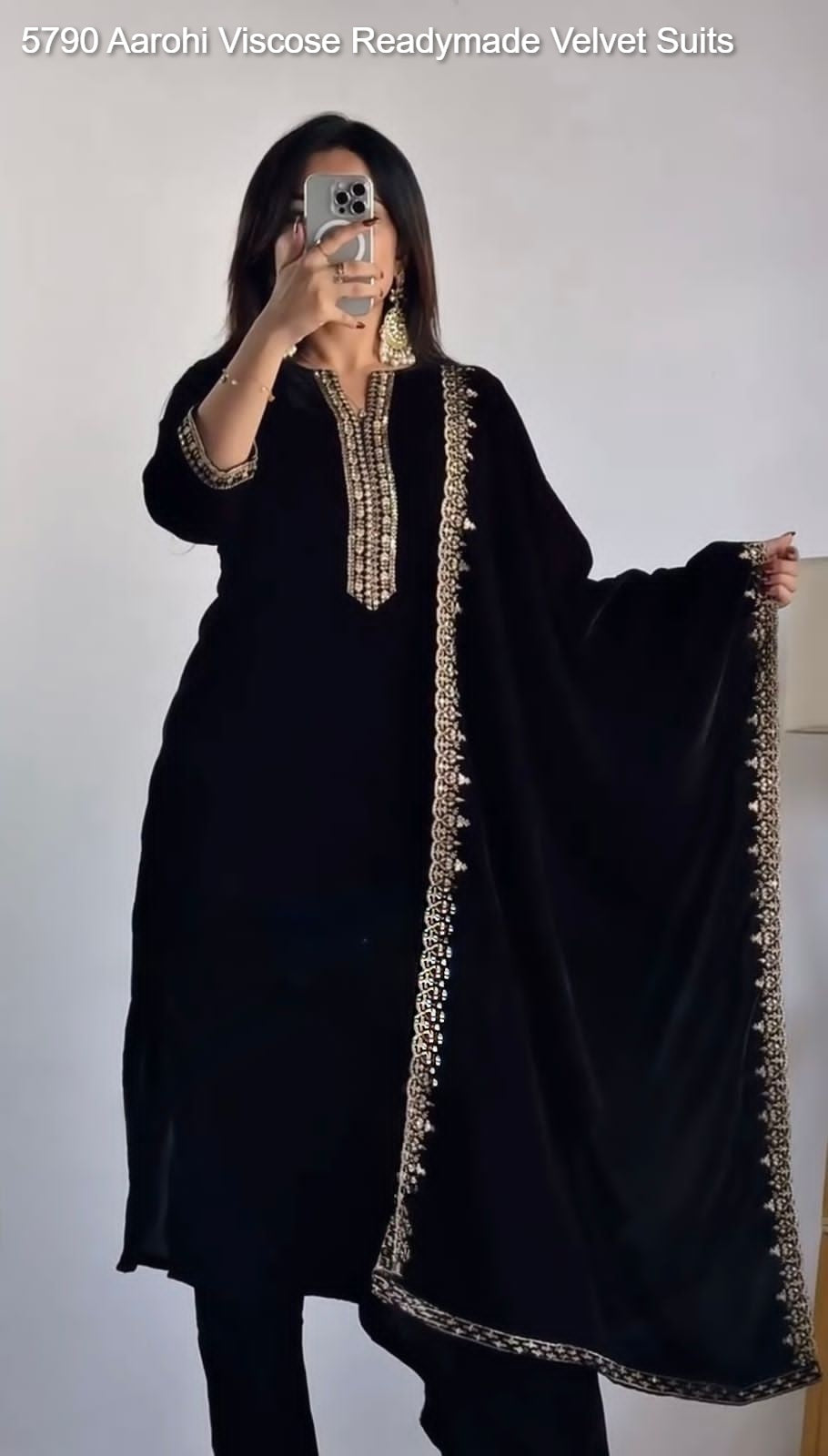 5790 Aarohi Viscose Readymade Velvet Suits