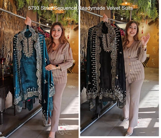 5793 Strkq Sequence Readymade Velvet Suits