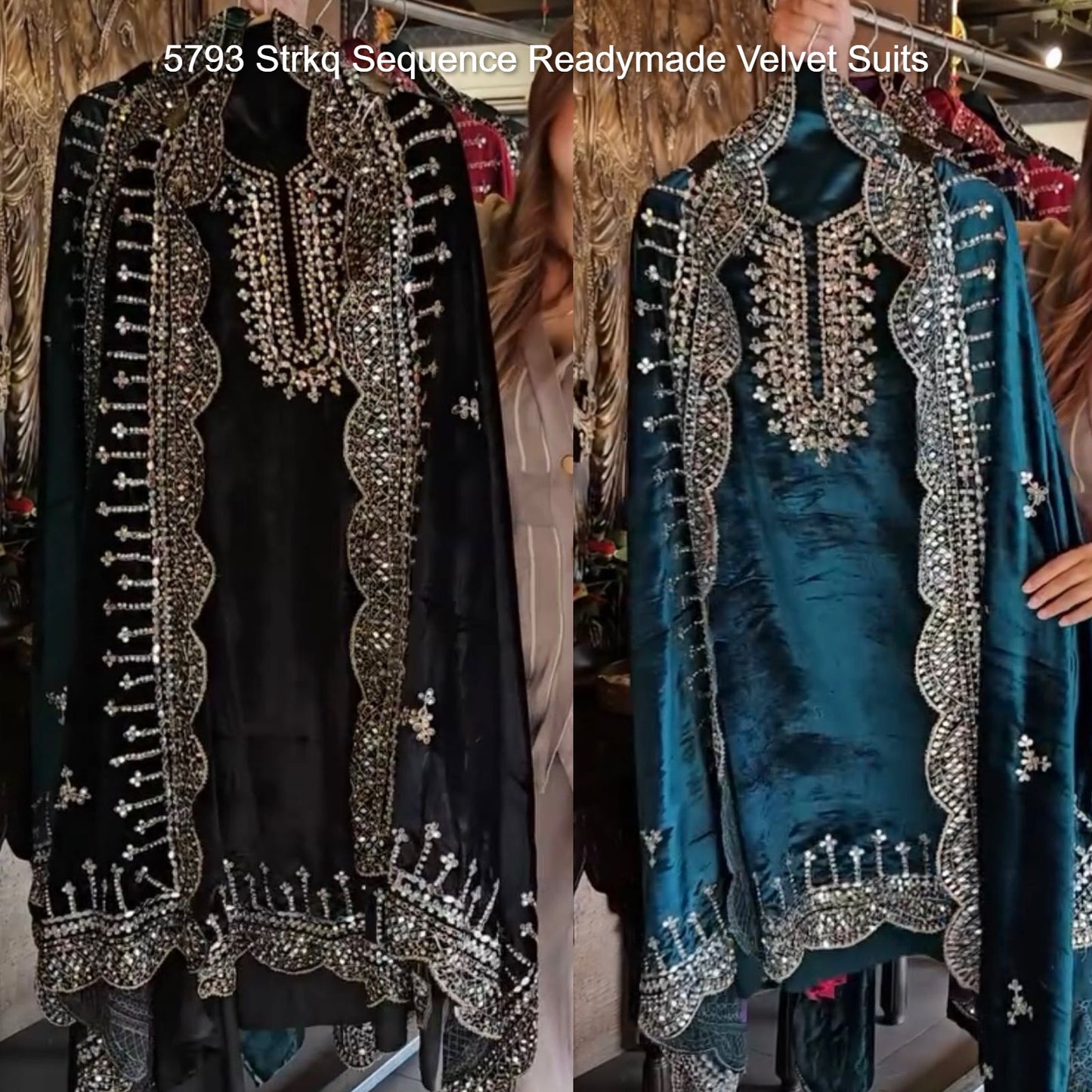 5793 Strkq Sequence Readymade Velvet Suits