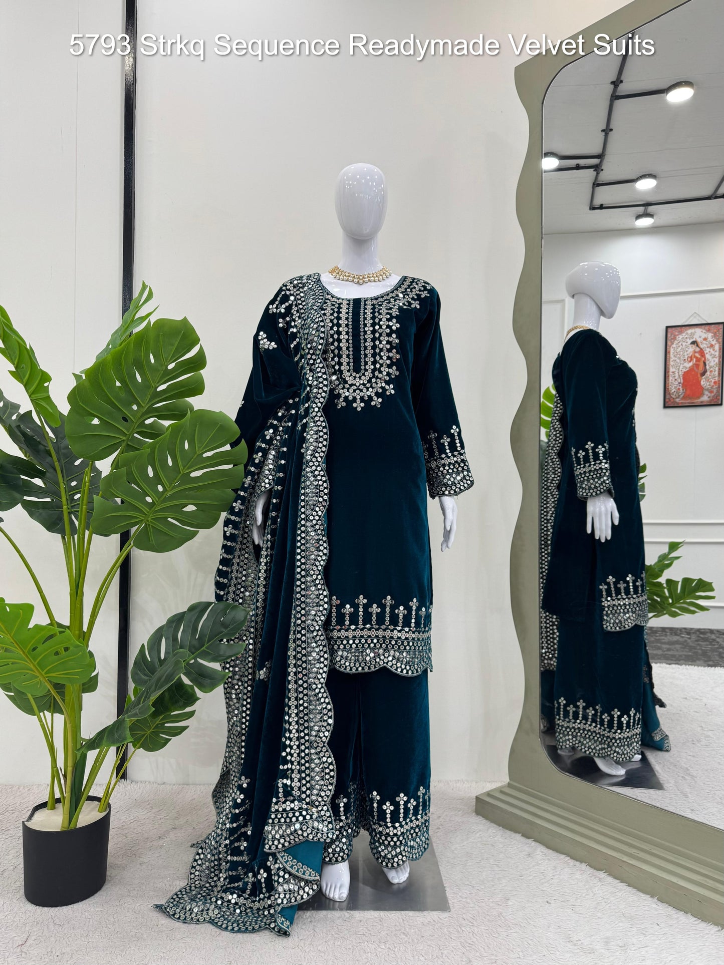 5793 Strkq Sequence Readymade Velvet Suits