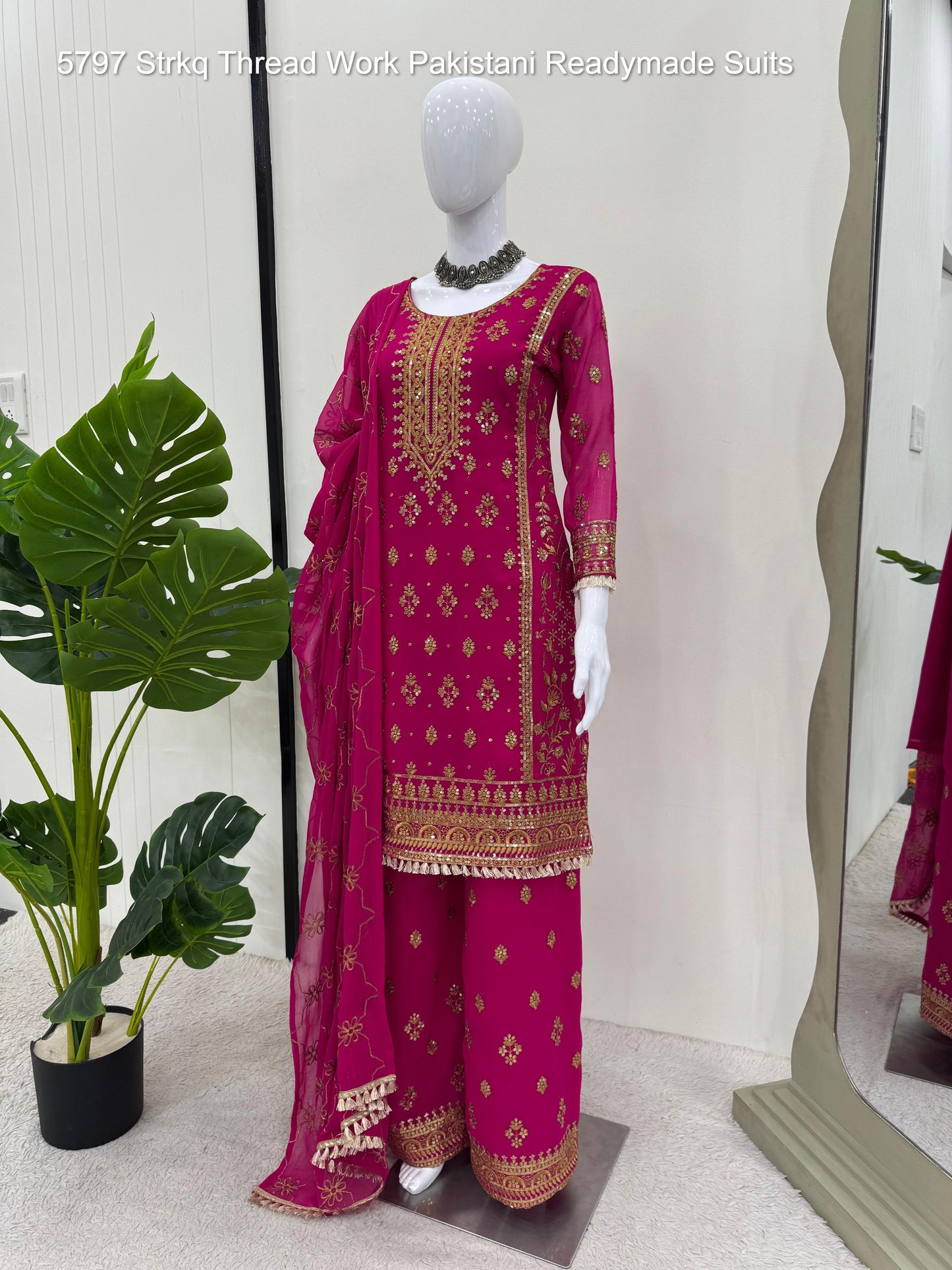 5797 Strkq Thread Work Pakistani Readymade Suits