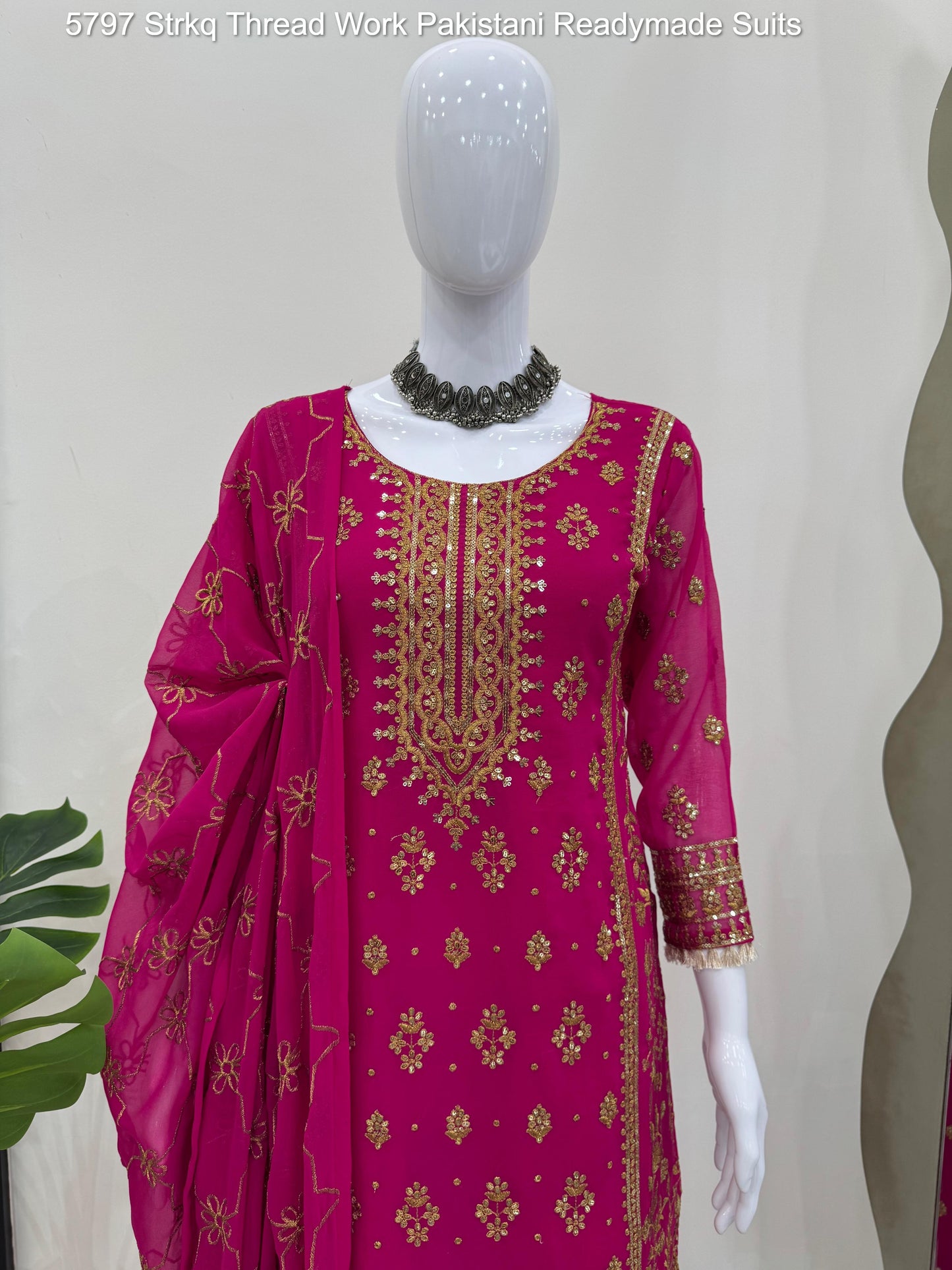 5797 Strkq Thread Work Pakistani Readymade Suits