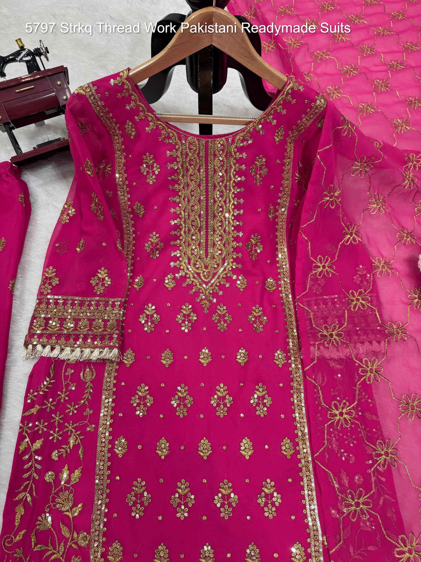 5797 Strkq Thread Work Pakistani Readymade Suits