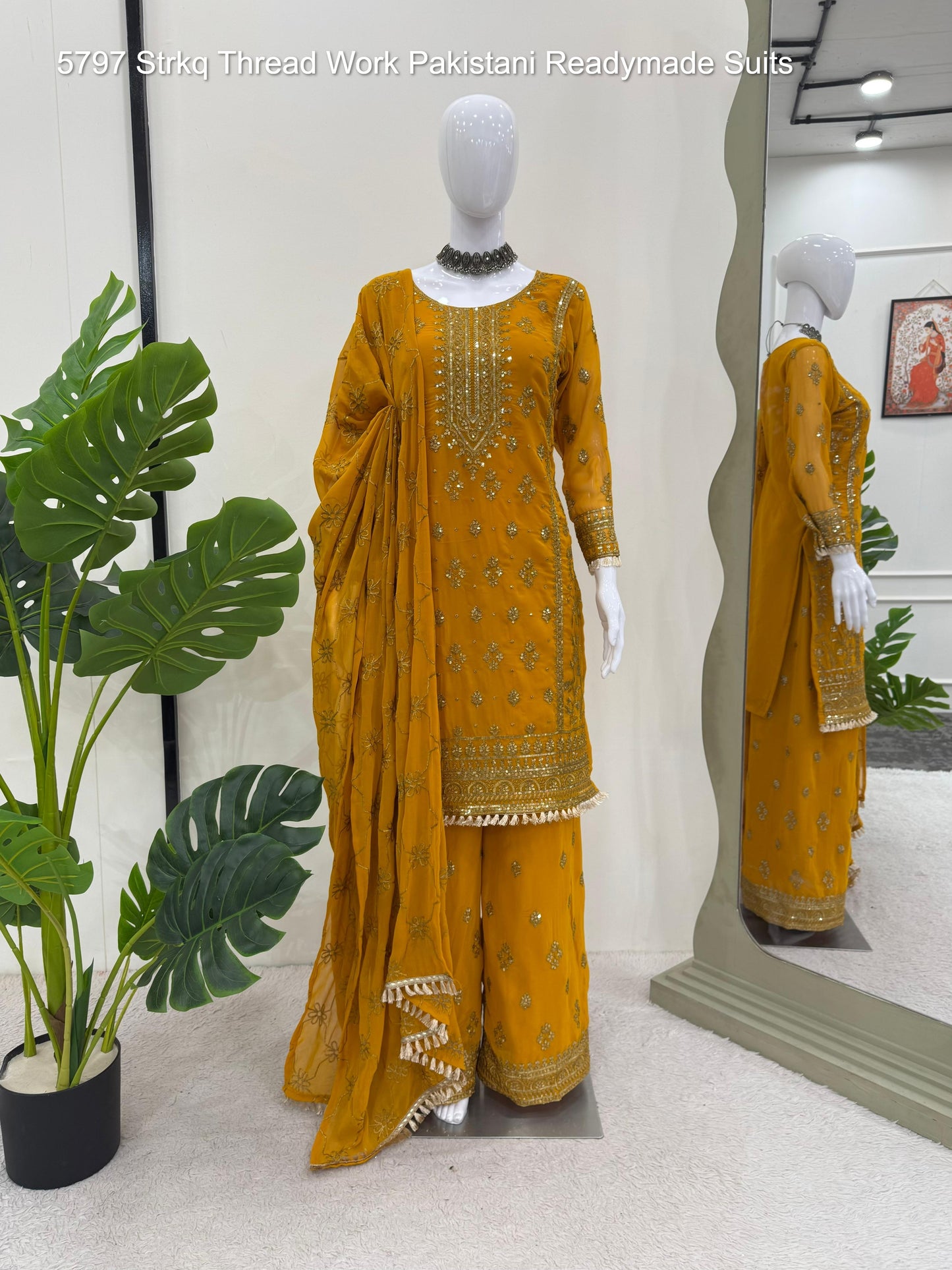 5797 Strkq Thread Work Pakistani Readymade Suits