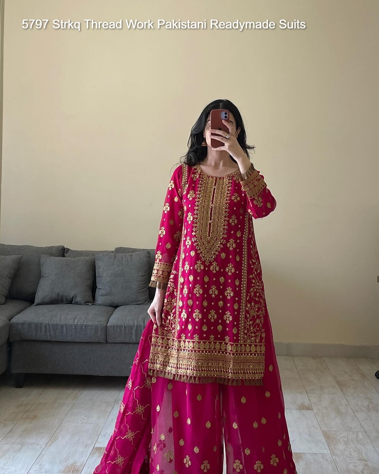 5797 Strkq Thread Work Pakistani Readymade Suits