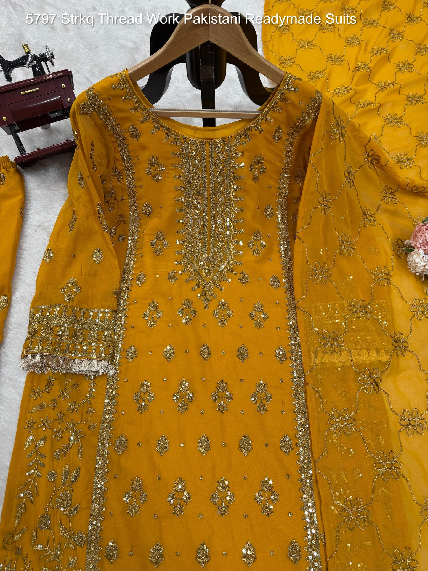 5797 Strkq Thread Work Pakistani Readymade Suits