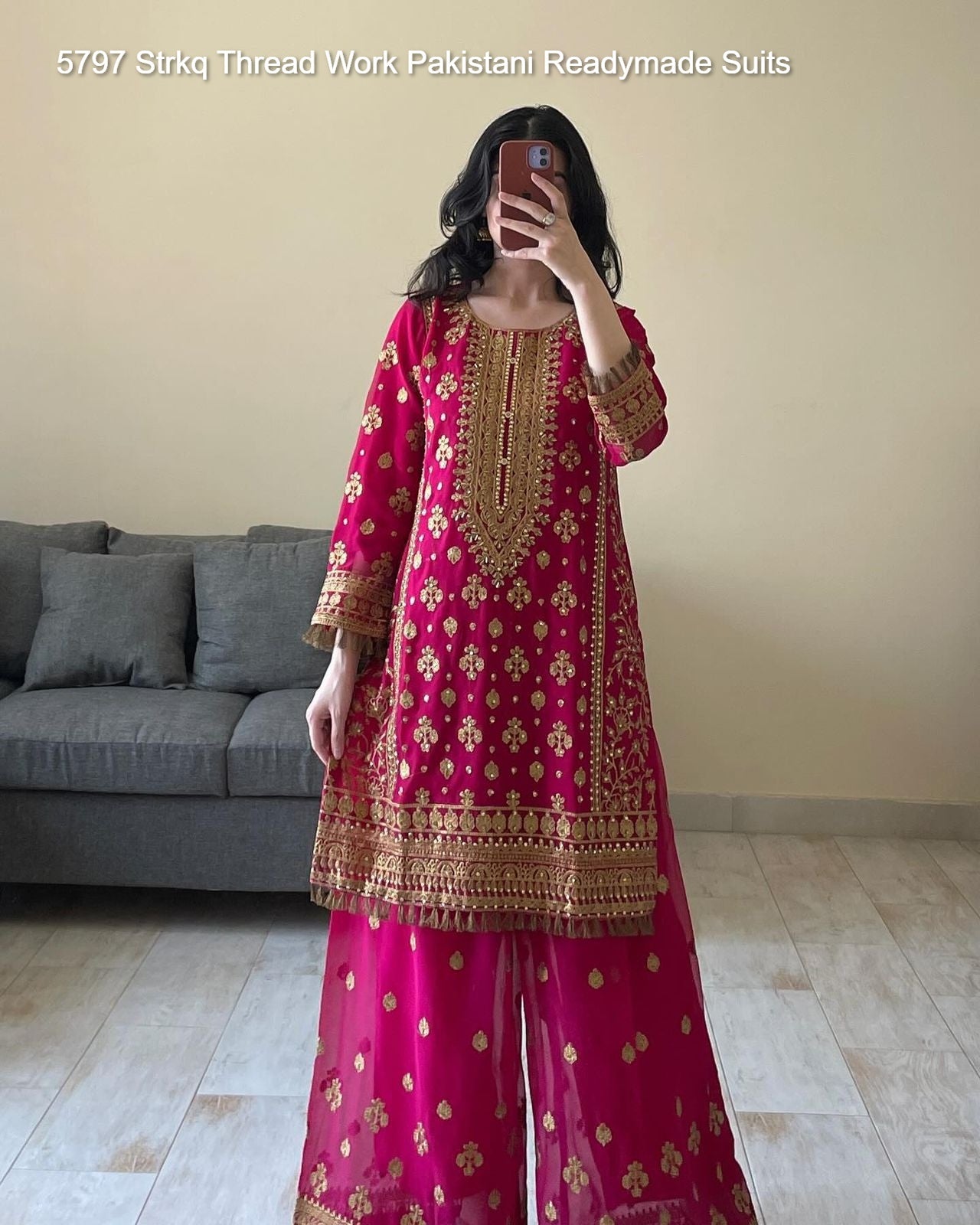 5797 Strkq Thread Work Pakistani Readymade Suits
