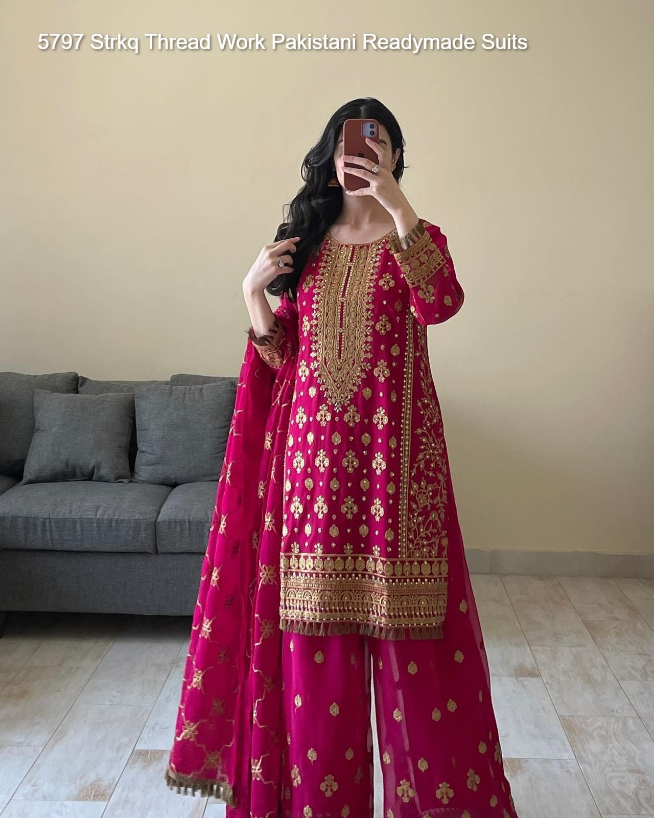 5797 Strkq Thread Work Pakistani Readymade Suits