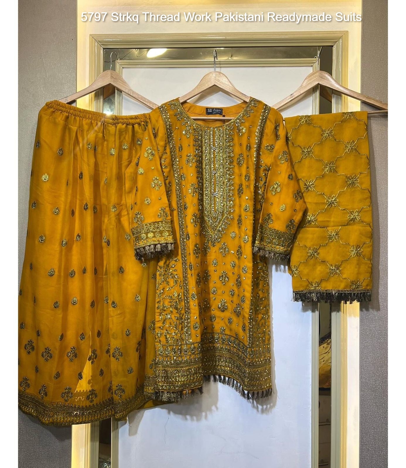 5797 Strkq Thread Work Pakistani Readymade Suits