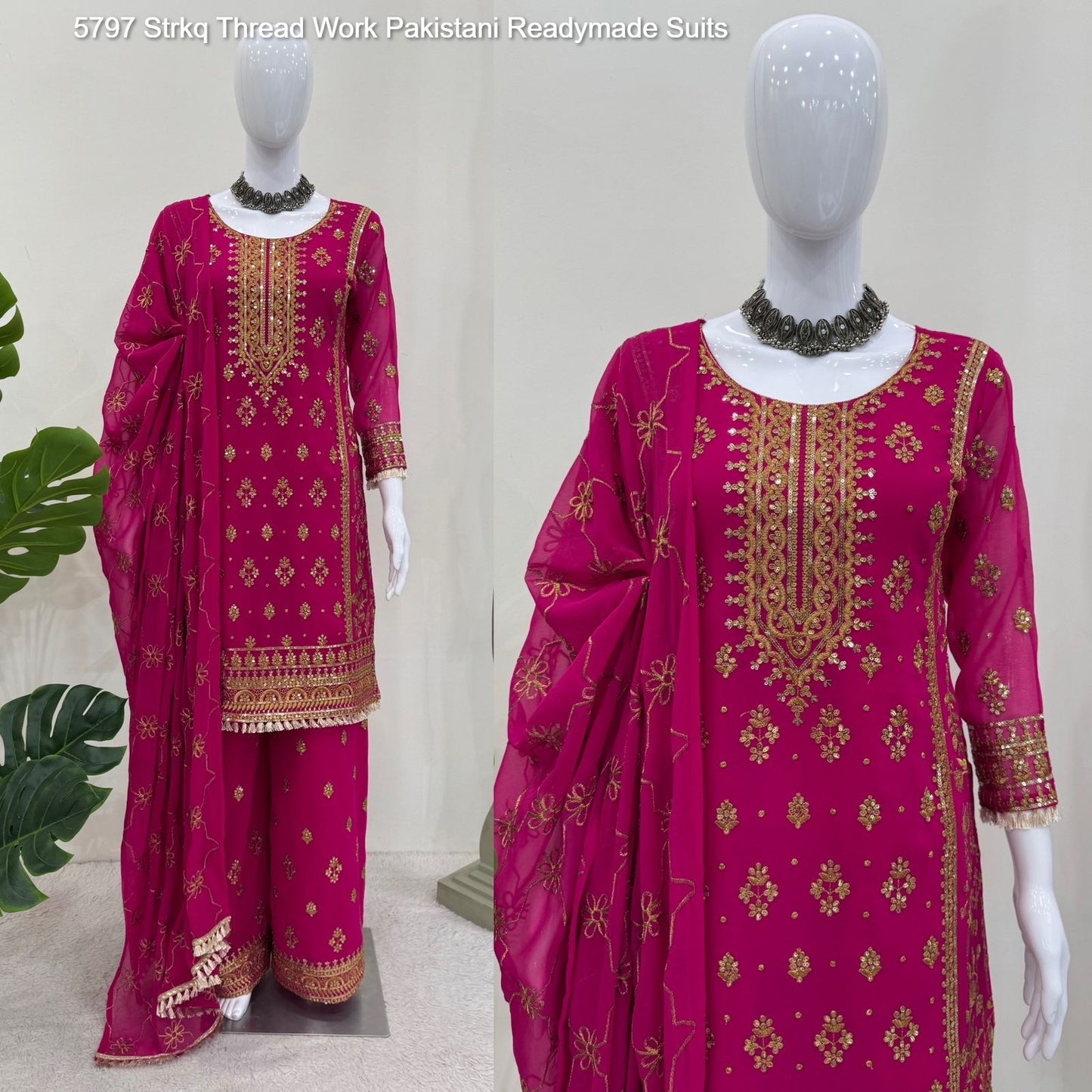 5797 Strkq Thread Work Pakistani Readymade Suits