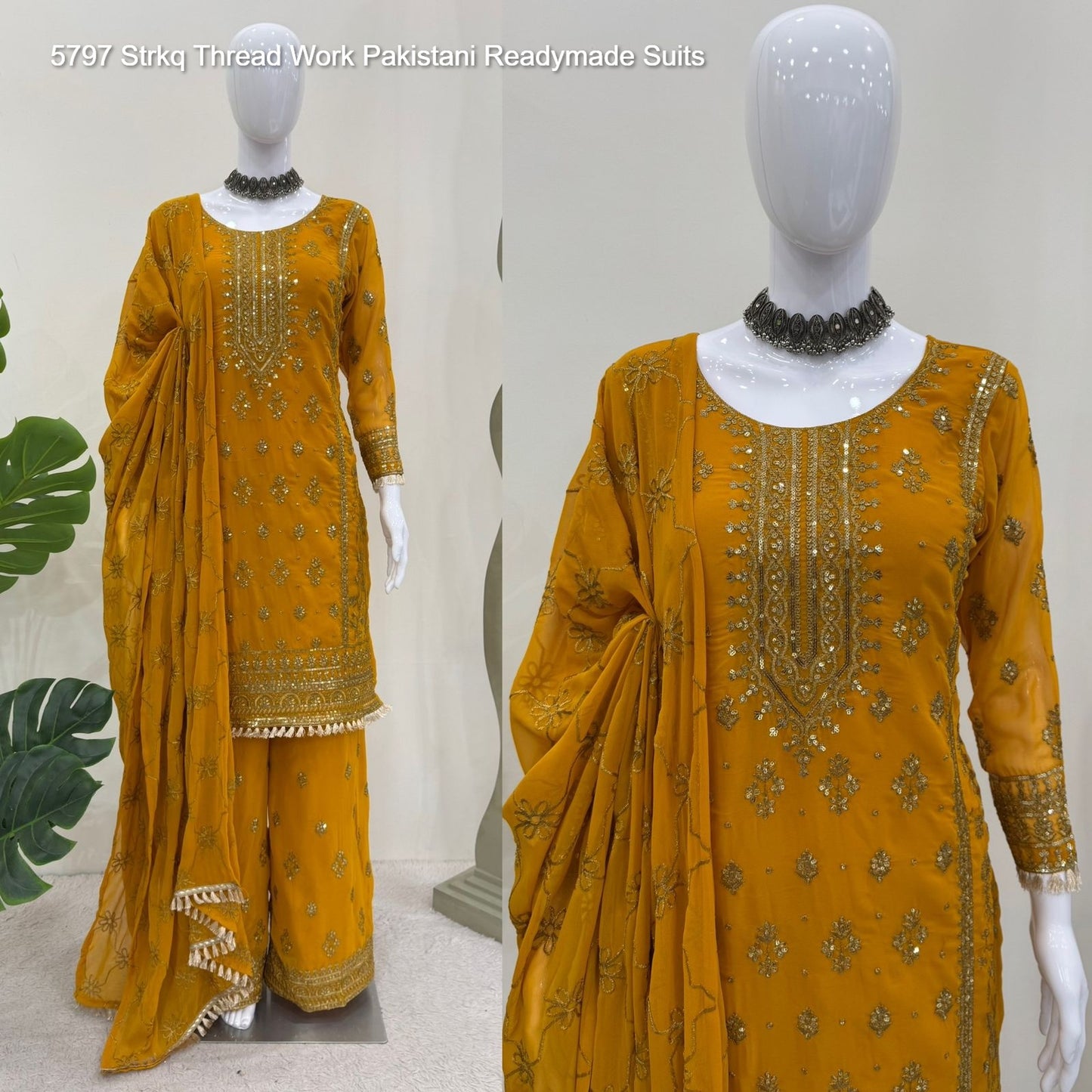 5797 Strkq Thread Work Pakistani Readymade Suits