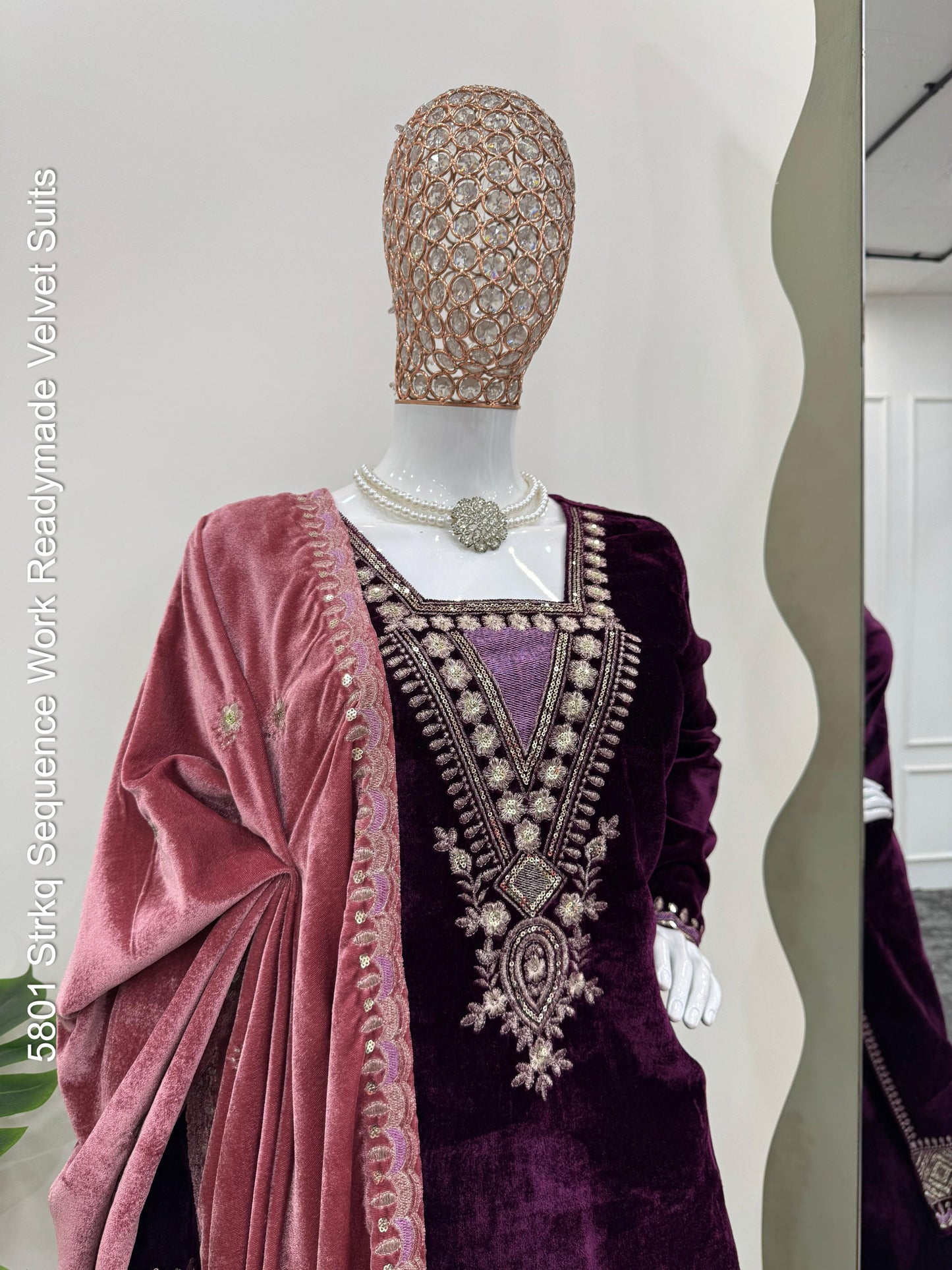 5801 Strkq Sequence Work Readymade Velvet Suits