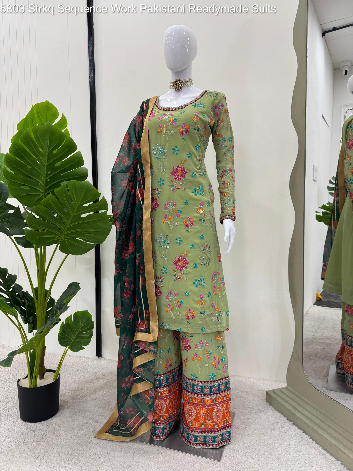 5803 Strkq Sequence Work Pakistani Readymade Suits