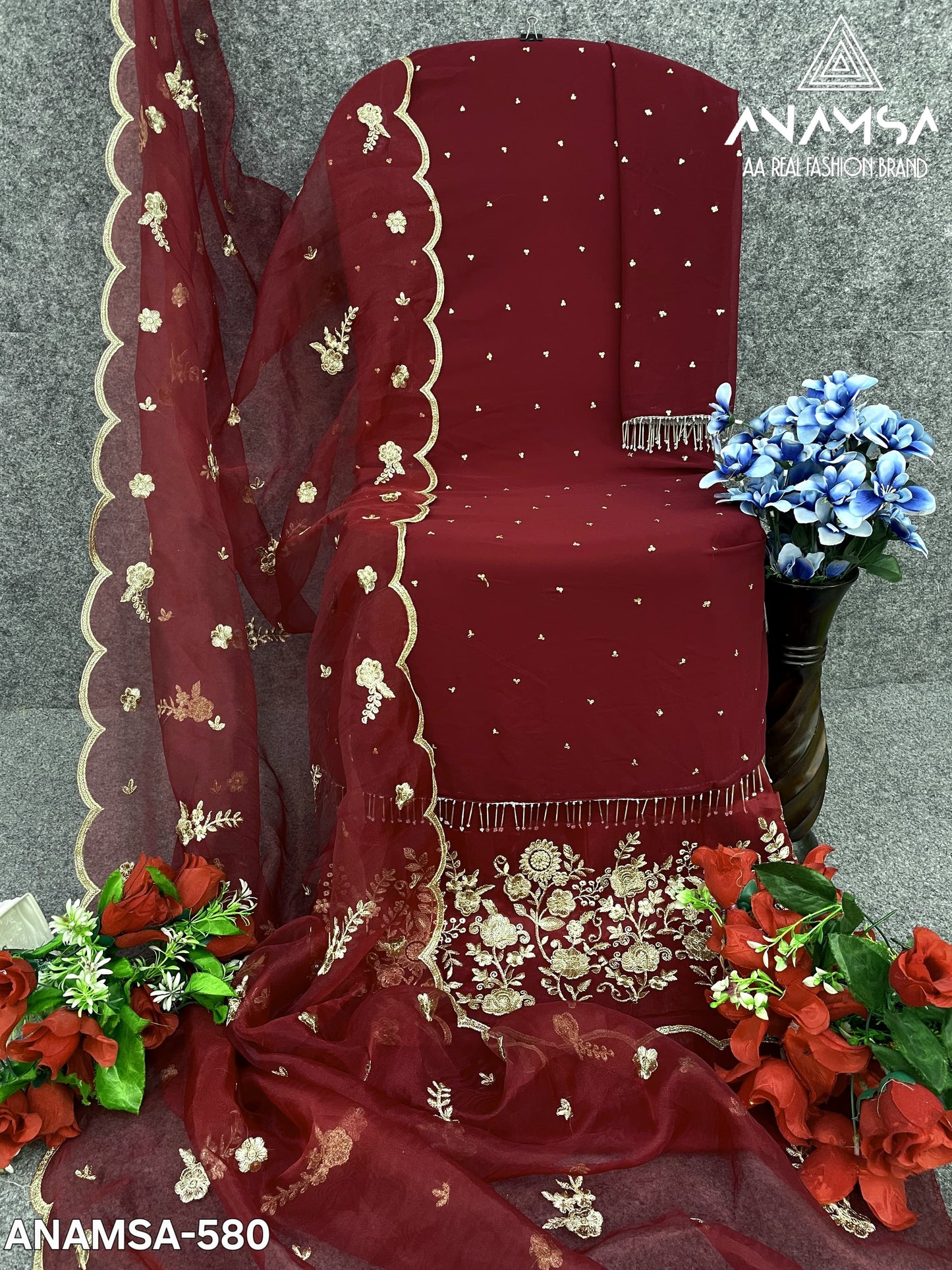 580 Anamsa Embroidered Pakistani Salwar Suits