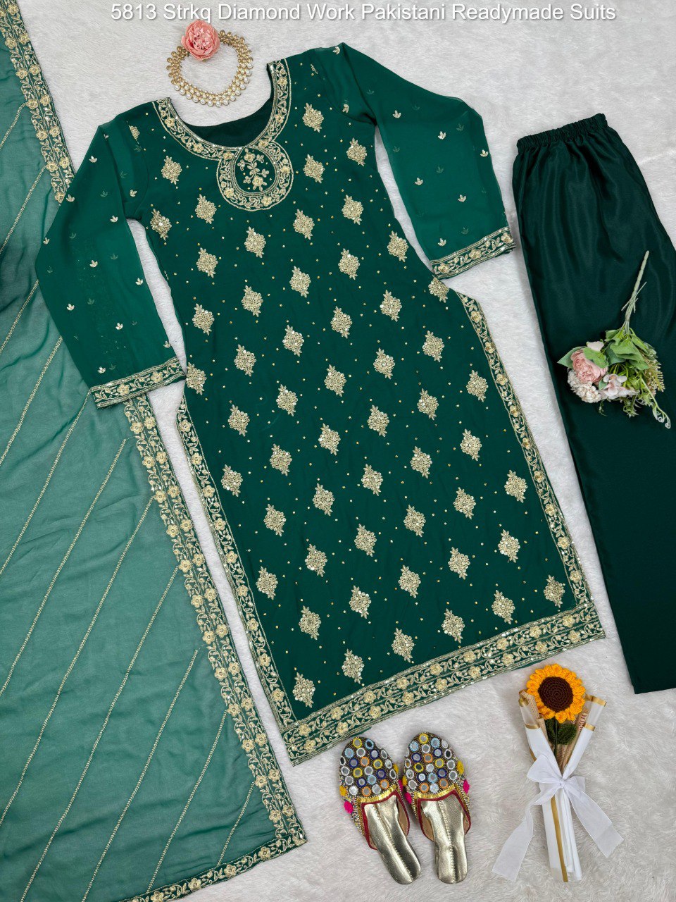 5813 Strkq Diamond Work Pakistani Readymade Suits