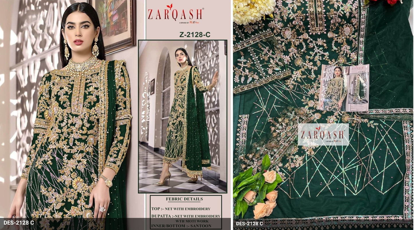 Z-2128C Zarqash Pakistani Salwar Suits