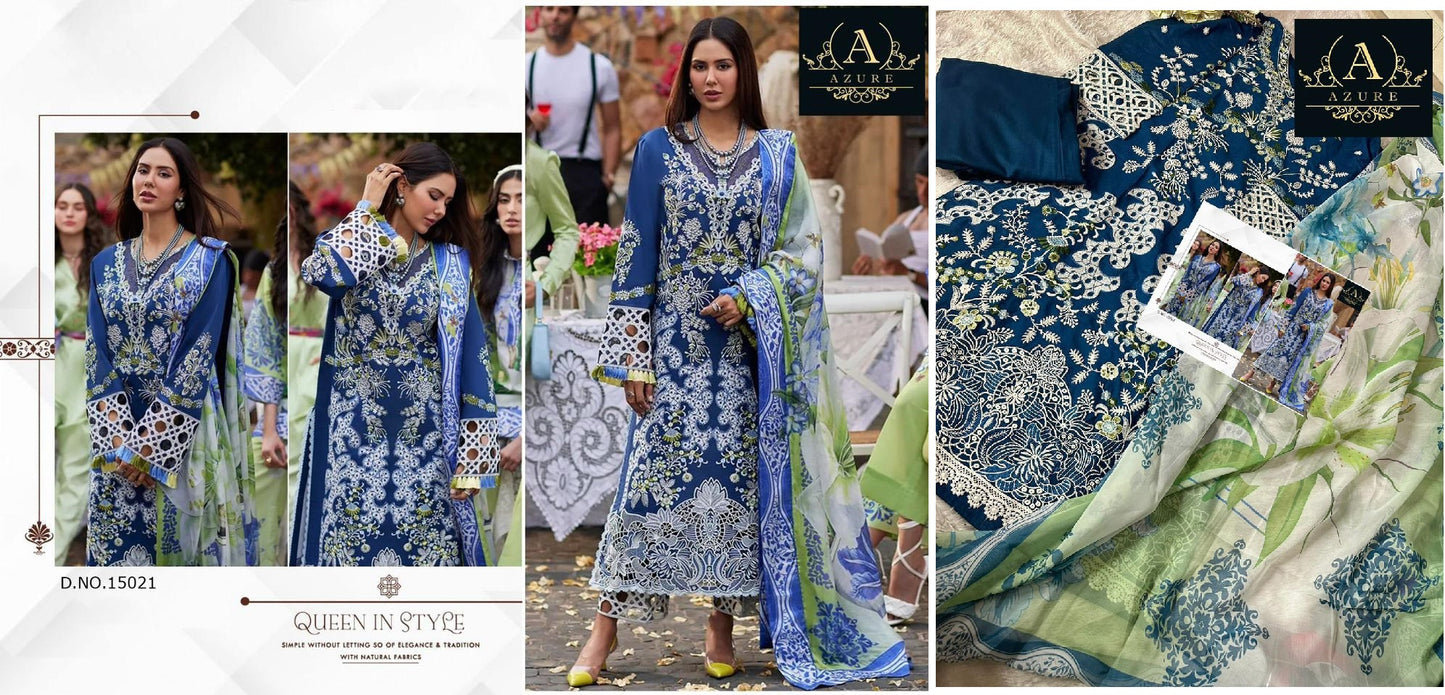 15021 Azure Pakistani Salwar Suits