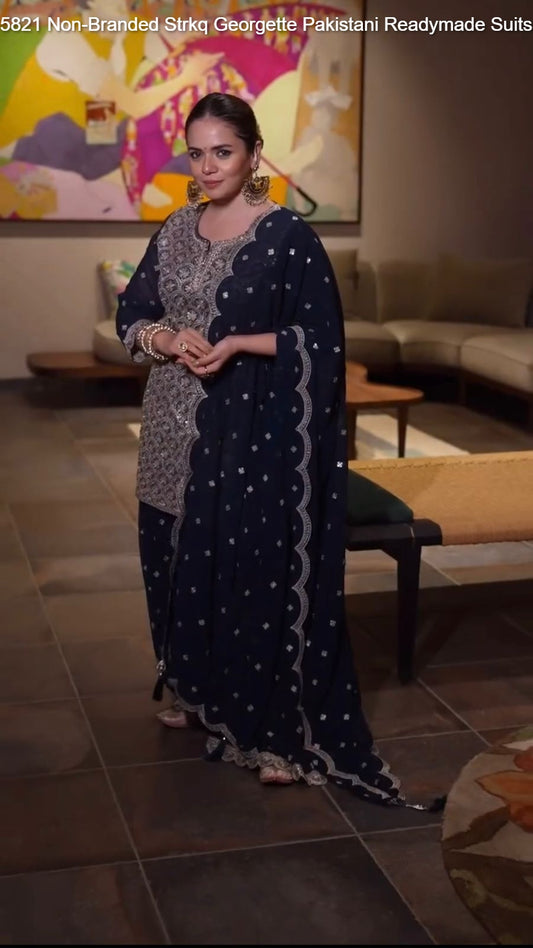 5821 Non-Branded Strkq Georgette Pakistani Readymade Suits