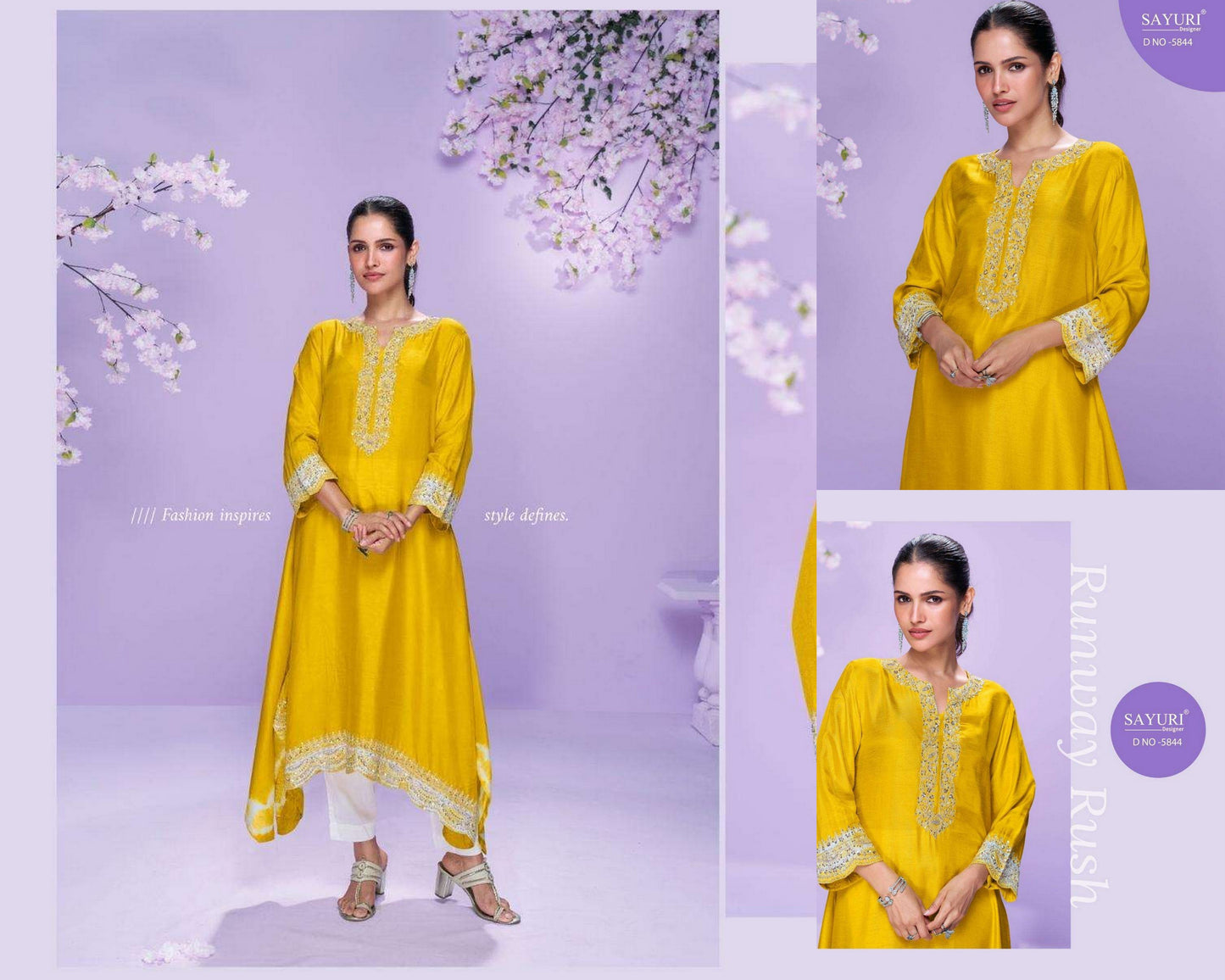 5844 Chahat Sayuri Real Silk Kurti Pant Set