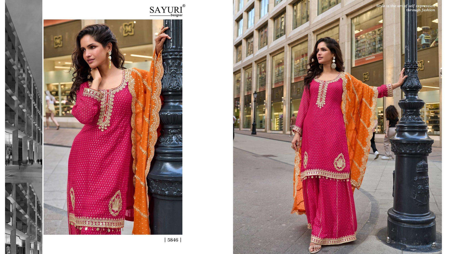 5846 Swati Sayuri Jacquard Silk Readymade Suits