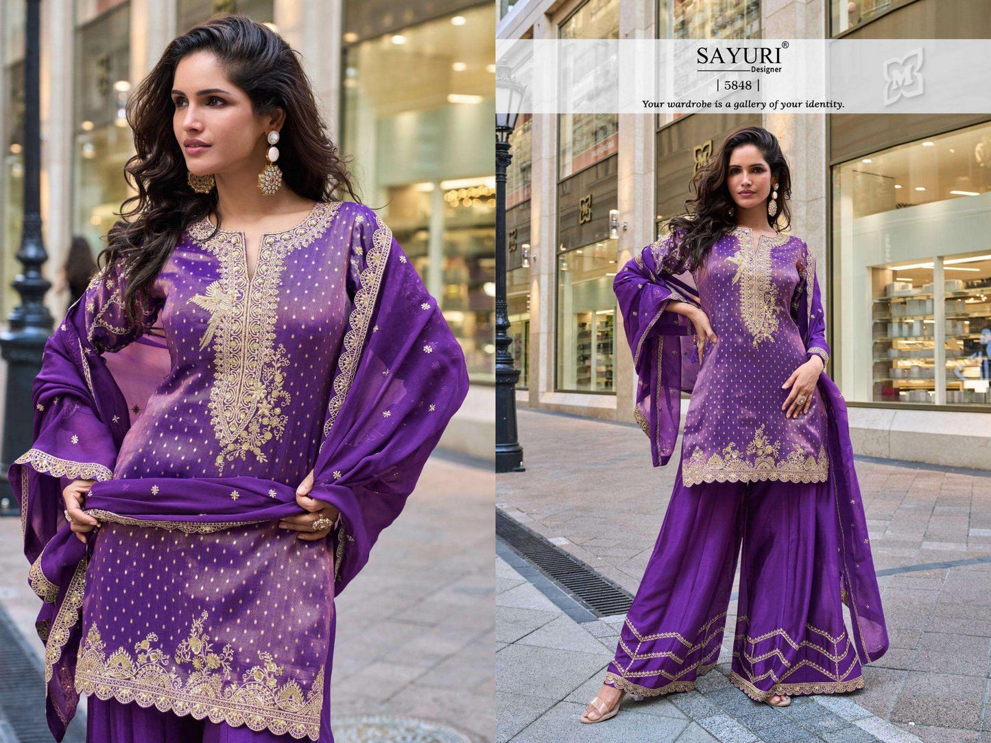 5848 Swati Sayuri Jacquard Silk Readymade Suits