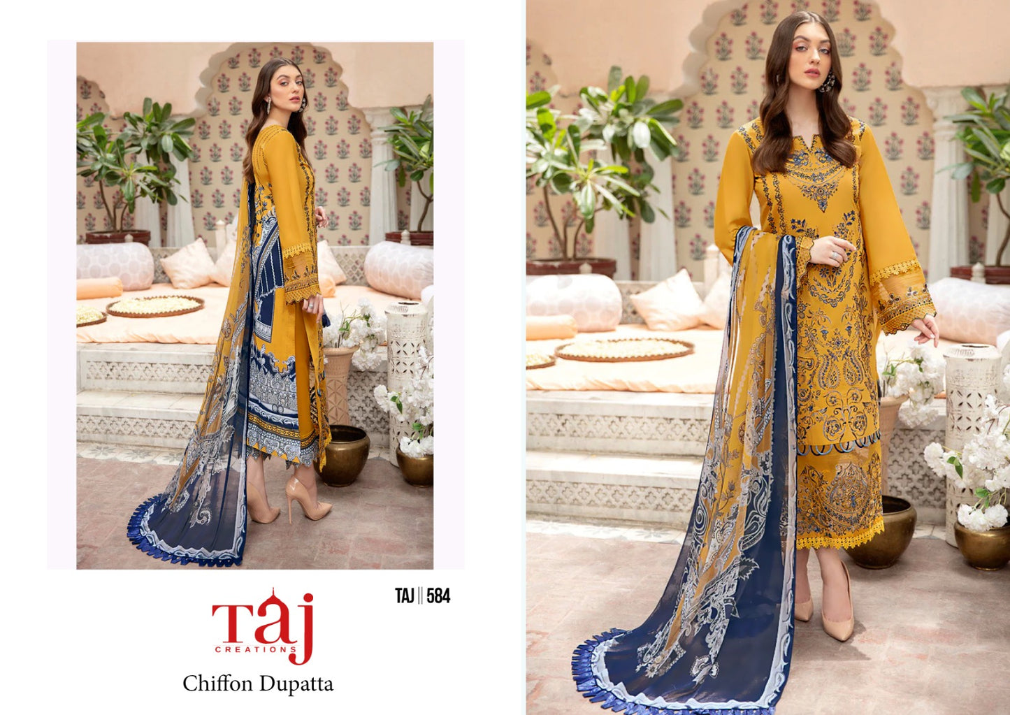 584 Taj Creations Cotton Pakistani Salwar Suits
