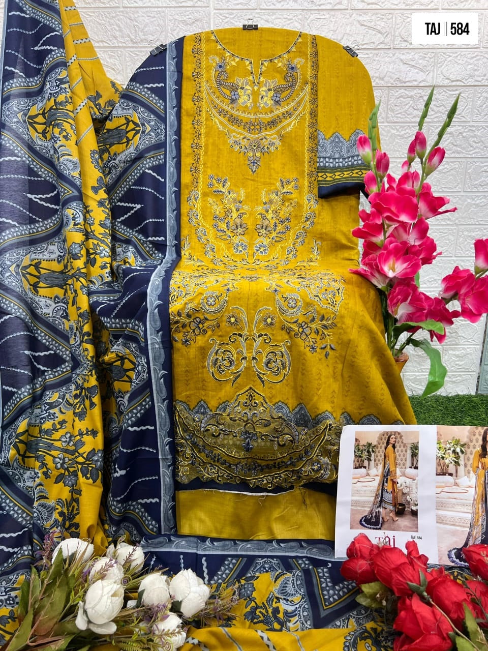 584 Taj Creations Cotton Pakistani Salwar Suits