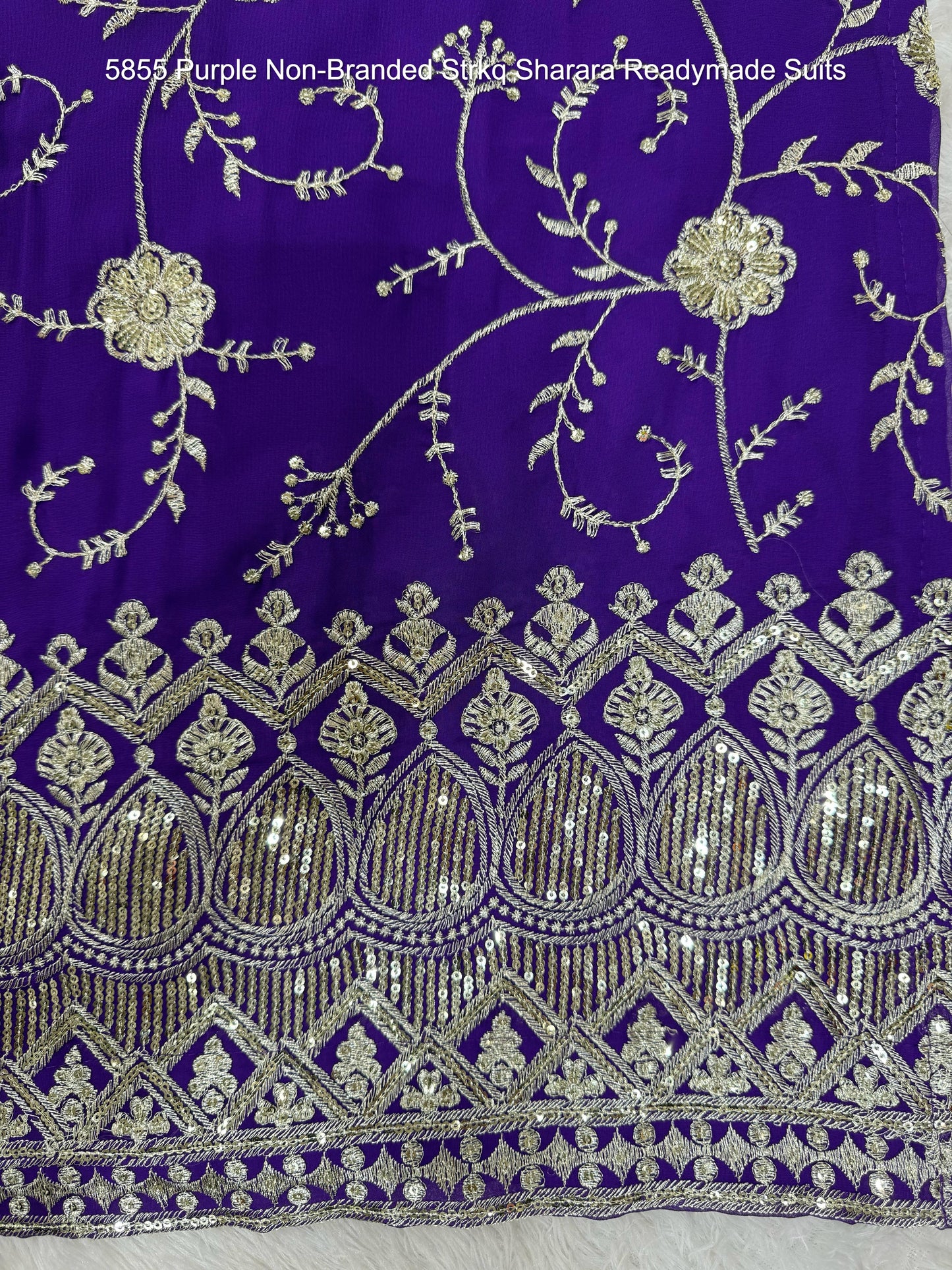 5855 Purple Non-Branded Strkq Sharara Readymade Suits