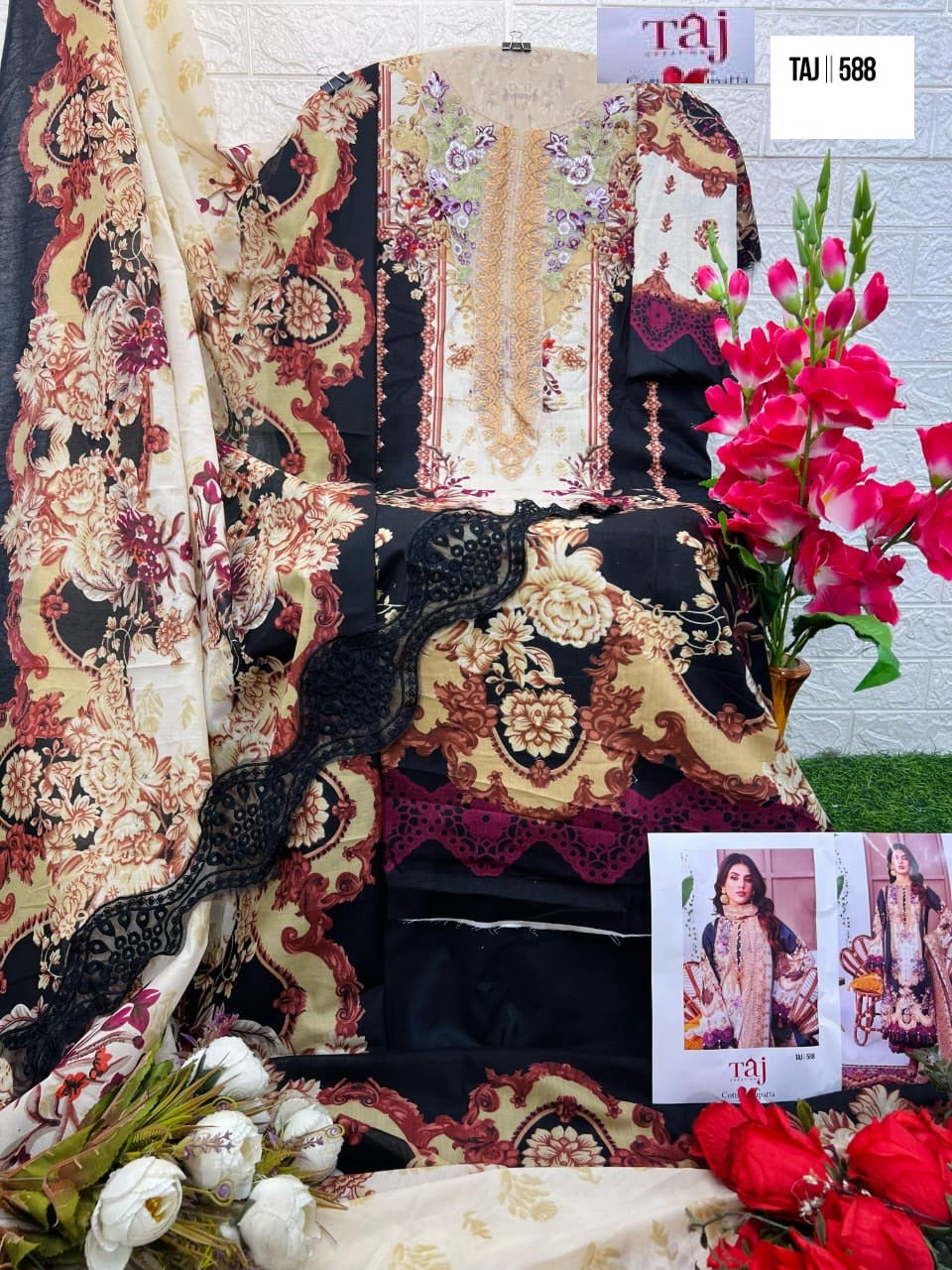 588 Taj Creations Embroidery Pakistani Patch Suits