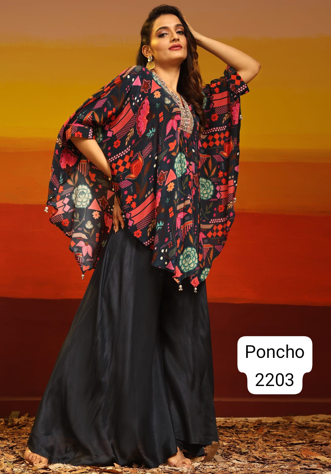 2203 Poncho Jivora Top Bottom Set