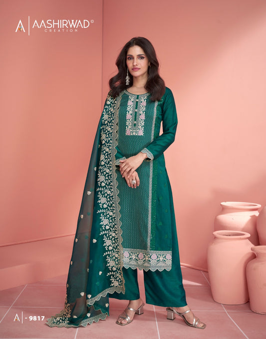 9817 Mehran Aashirwad Creation Unstitched Suits