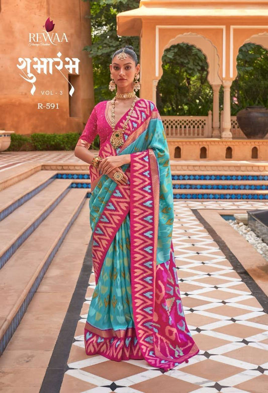 591 Shubharambh Vol 3 Rewaa Silk Sarees