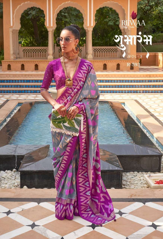 593 Shubharambh Vol 3 Rewaa Silk Sarees