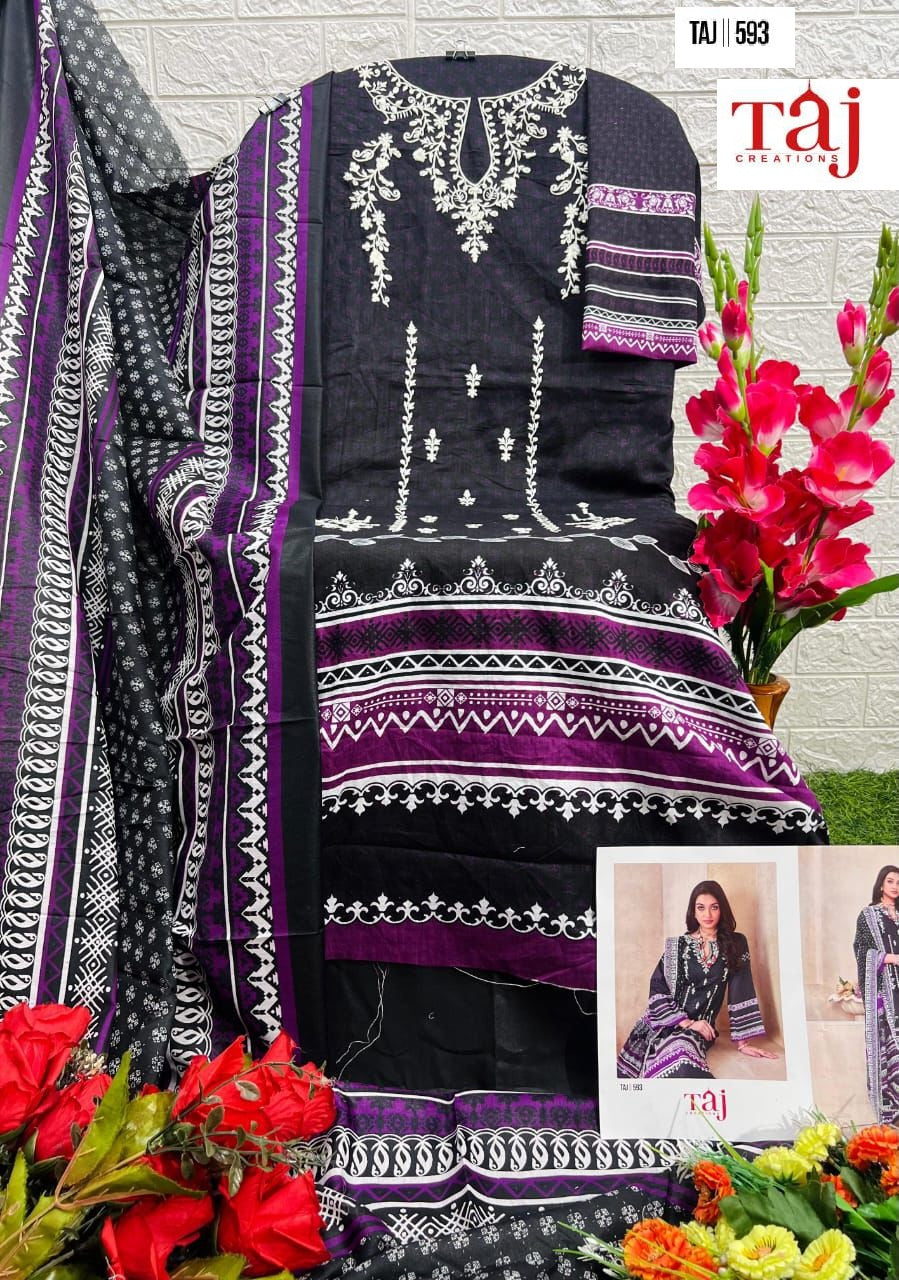 593 Taj Creations Embroidery Pakistani Salwar Suits