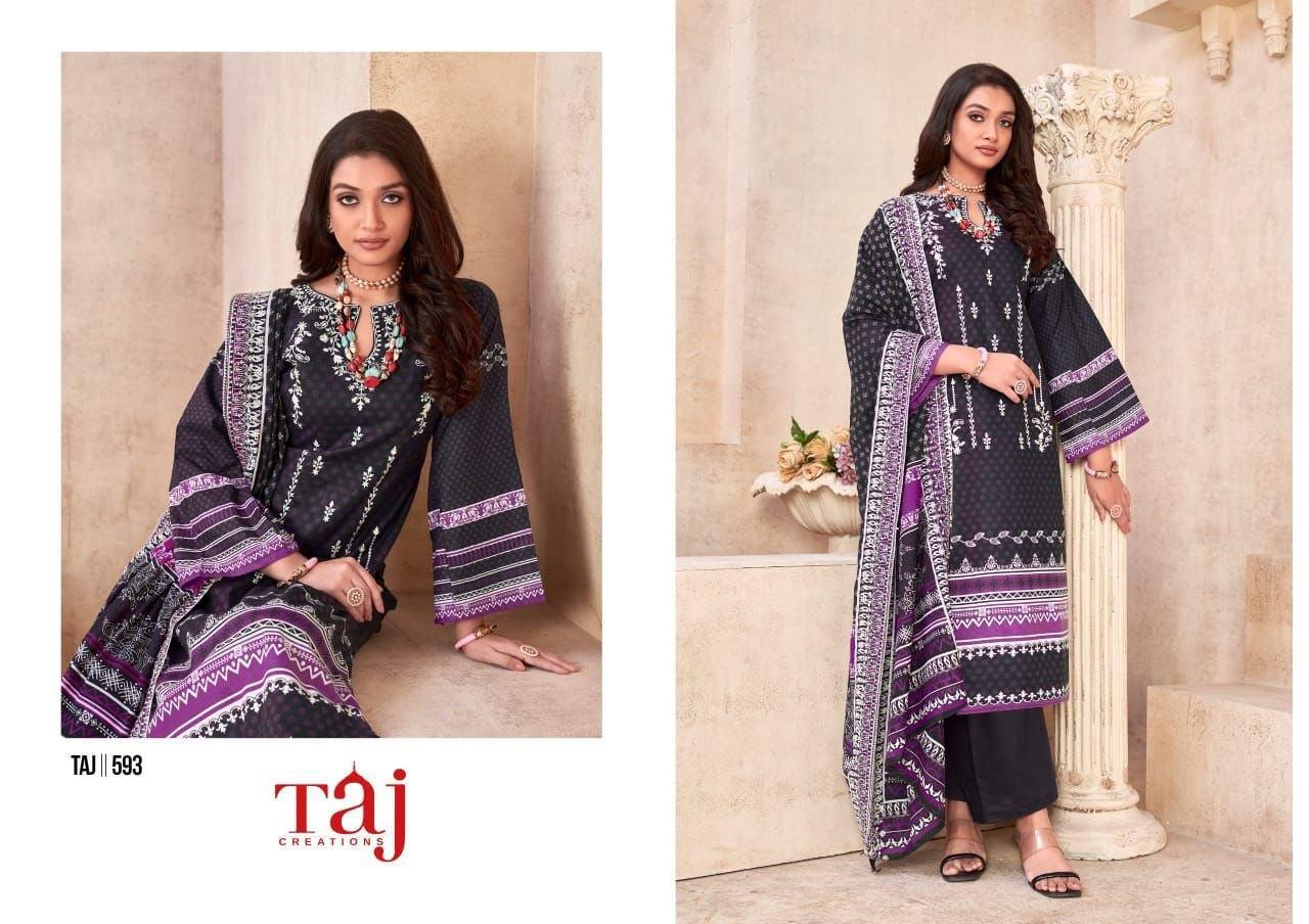 593 Taj Creations Embroidery Pakistani Salwar Suits