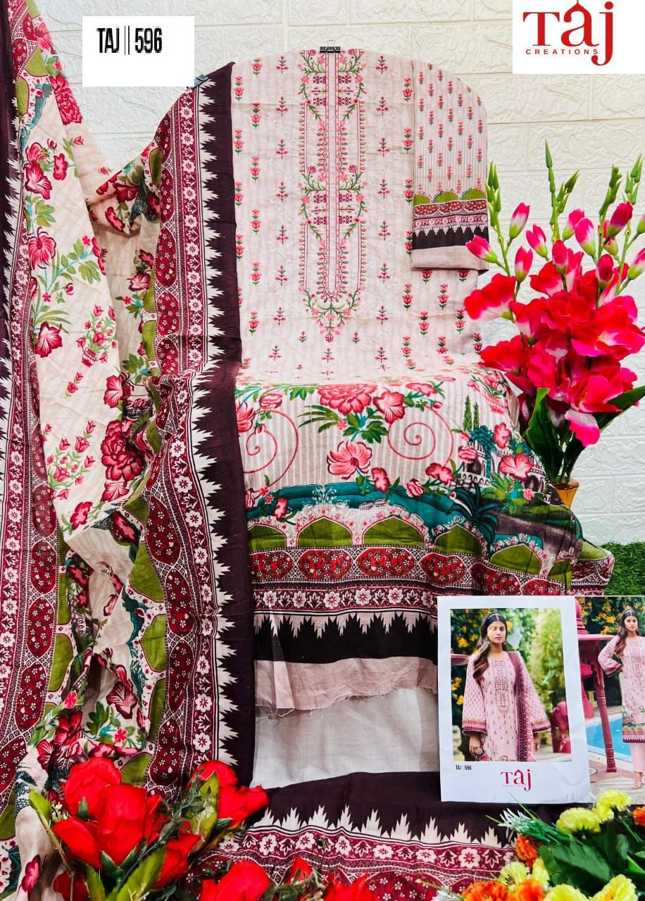 596 Taj Creations Embroidery Pakistani Salwar Suits