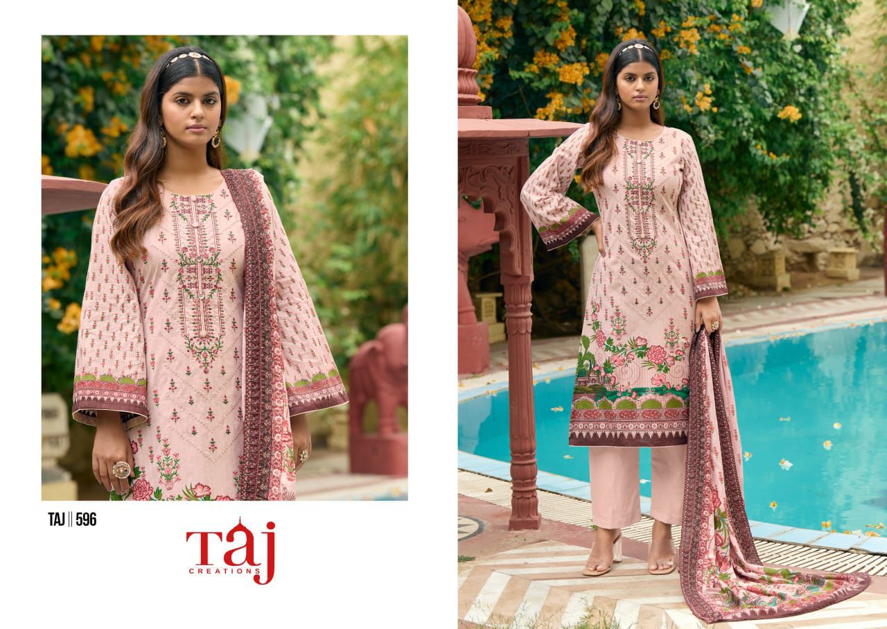 596 Taj Creations Embroidery Pakistani Salwar Suits