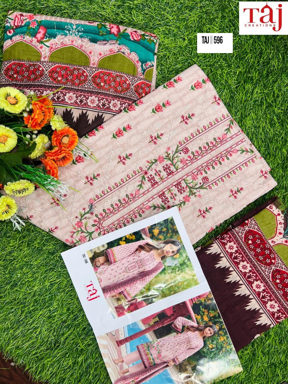 596 Taj Creations Embroidery Pakistani Salwar Suits