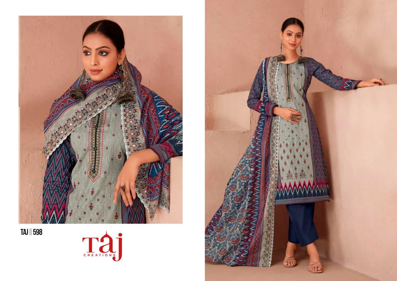 598 Taj Creations Embroidery Pakistani Salwar Suits