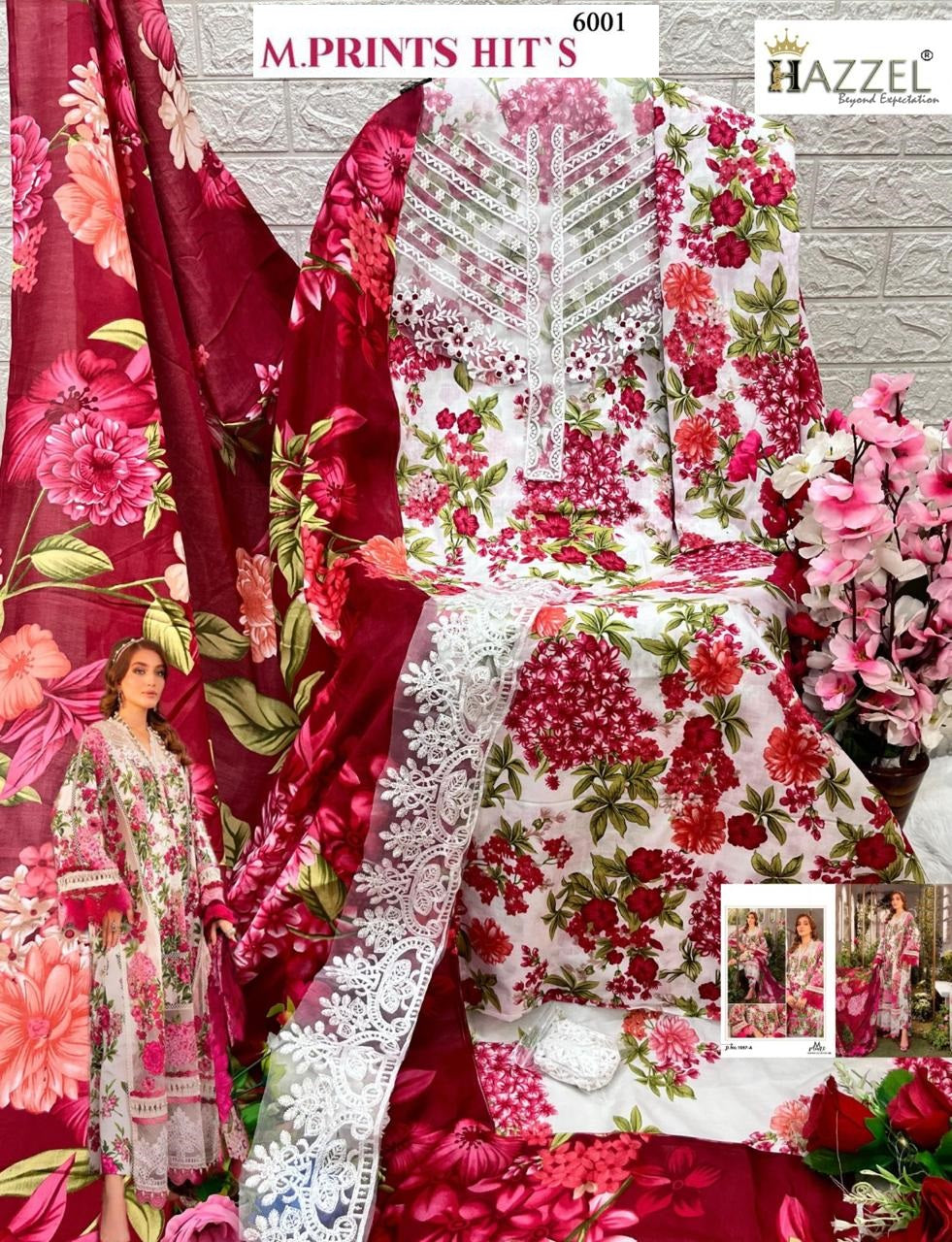 6001 M Prints Hazzel Embroidery Pakistani Salwar Suits