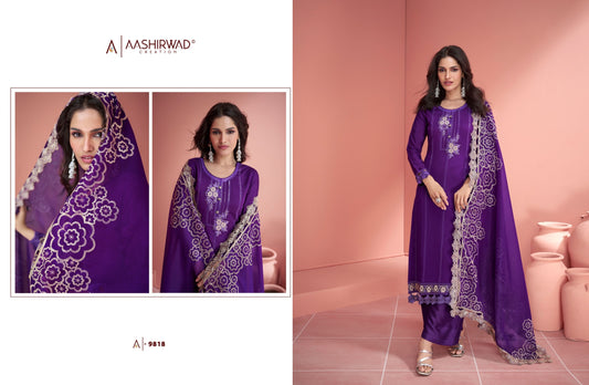 9818 Mehran Aashirwad Creation Unstitched Suits