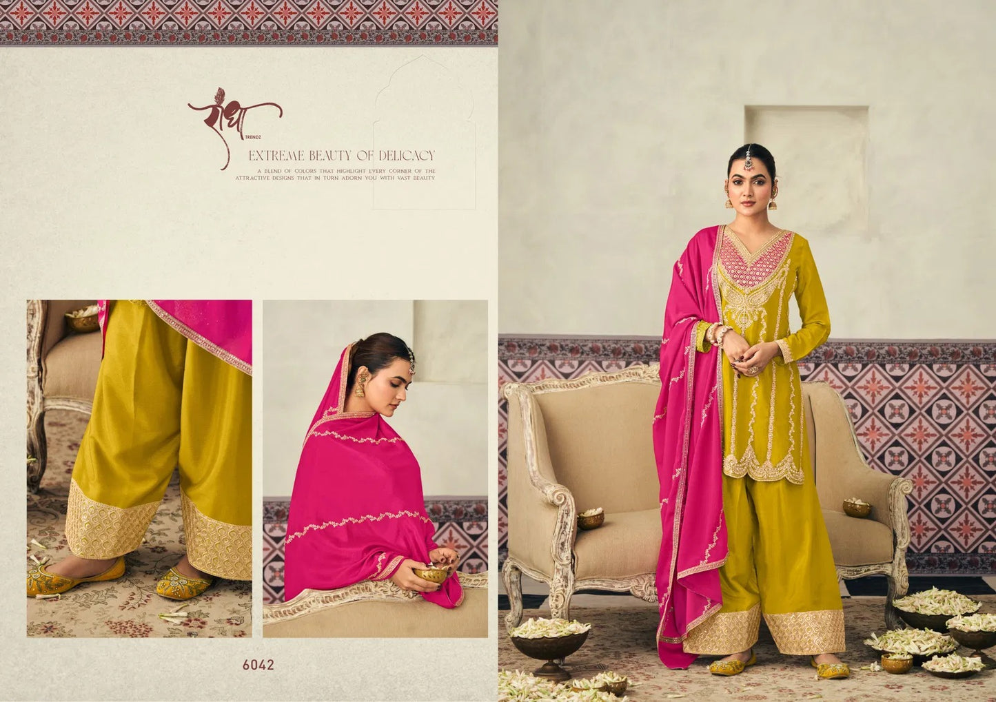 6042 Heer Radha Trendz Chinon Readymade Suits
