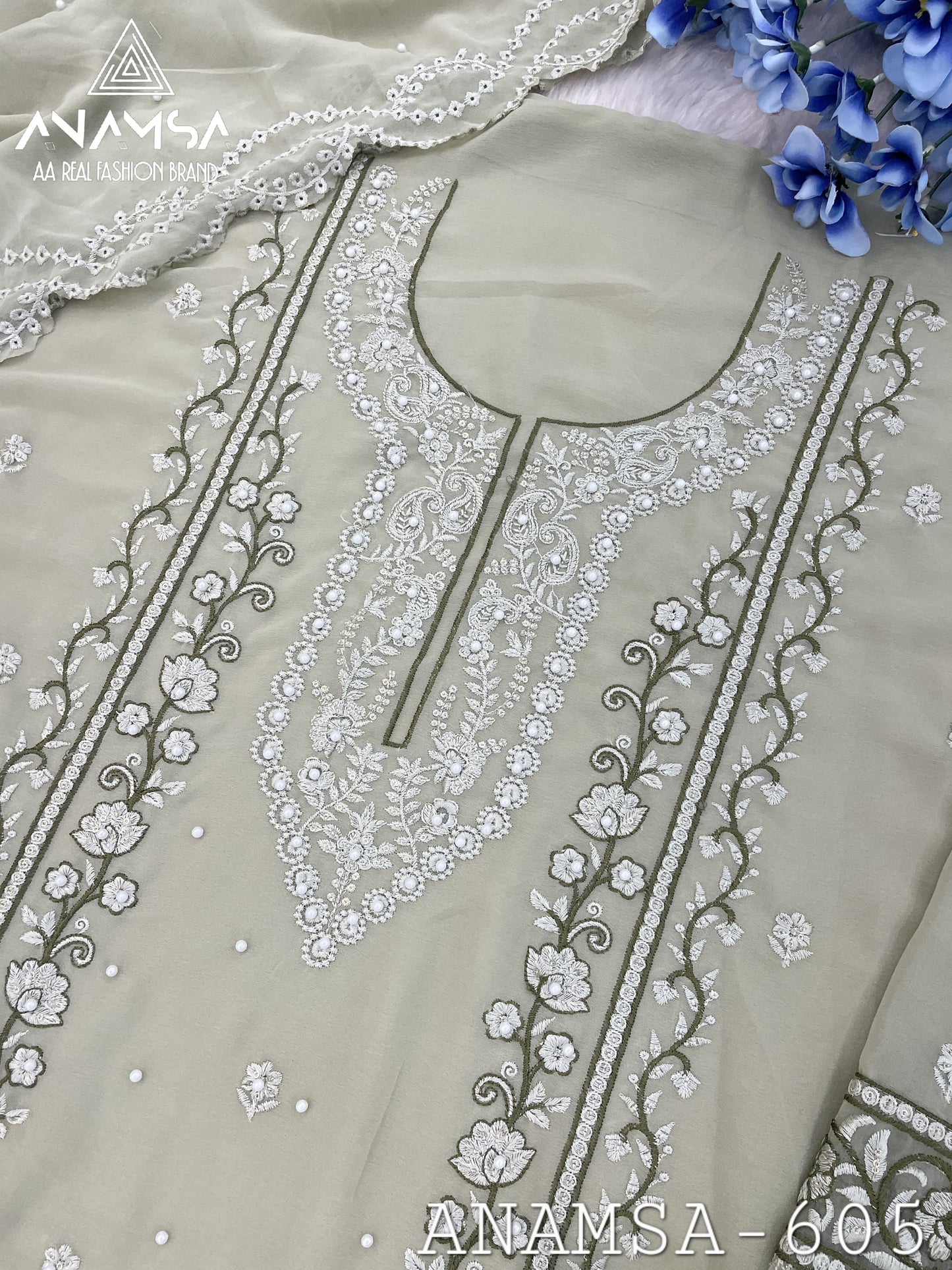 605 Anamsa Moti Work Pakistani Salwar Suits