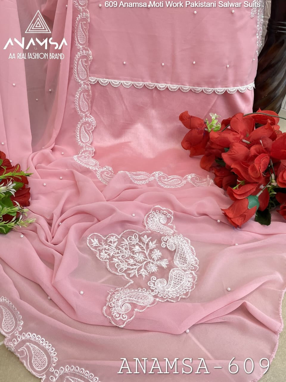 609 Anamsa Moti Work Pakistani Salwar Suits