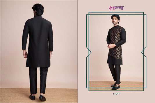 61041 Menswear Vibes Shubhvastra Silk Mens Kurta