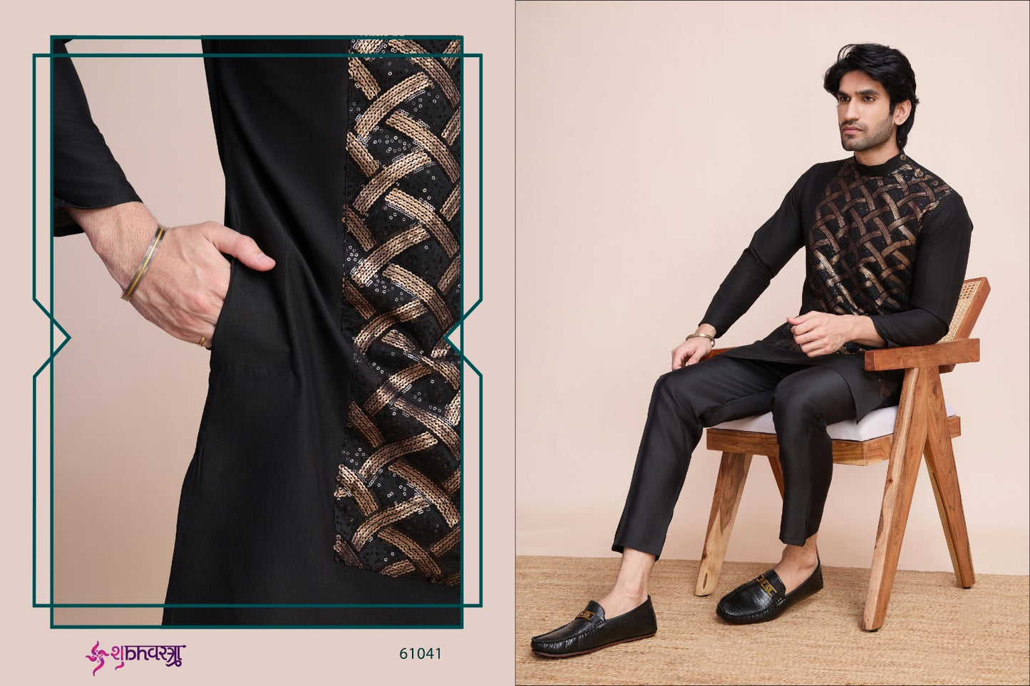61041 Menswear Vibes Shubhvastra Silk Mens Kurta